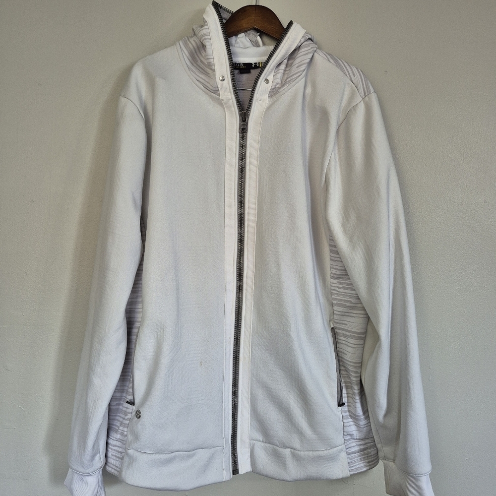 Under Armour Zip Up Jacket Sweater Hooded Pockets 2XL - Picture 11 of 11